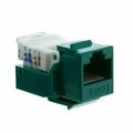 Swe-Tech 3C Cat6 Keystone Jack, Green, Toolless, RJ45 Female FWT327-120GR